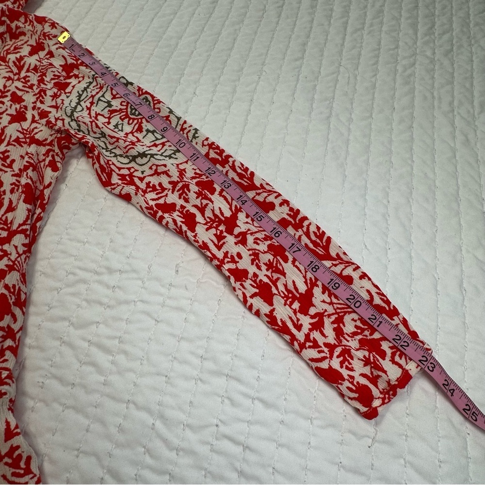 Free People Gardenia Combo Red White Floral Medallion Print Resortwear Romper - Picture 10 of 15
